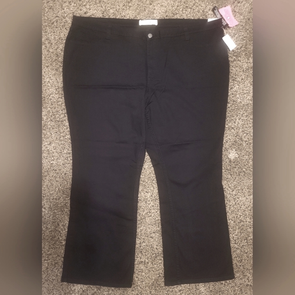Fashion Bug Black Jeans Plus Sz 32WP Secret Slimmer Nwt